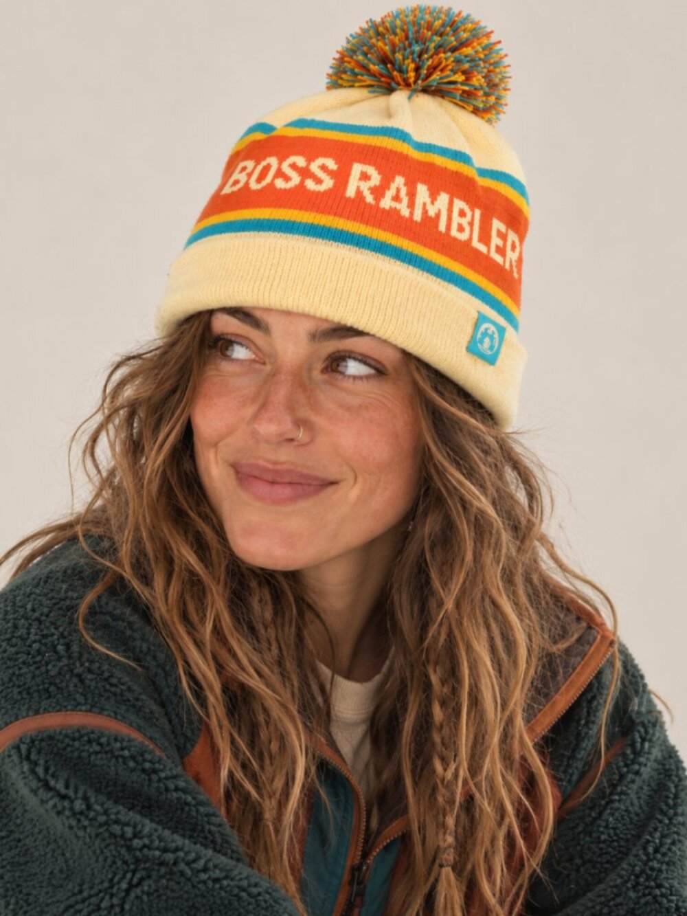 Boss Rambler Beer Club Pom Pom Retro Après Ski Knit Beanie